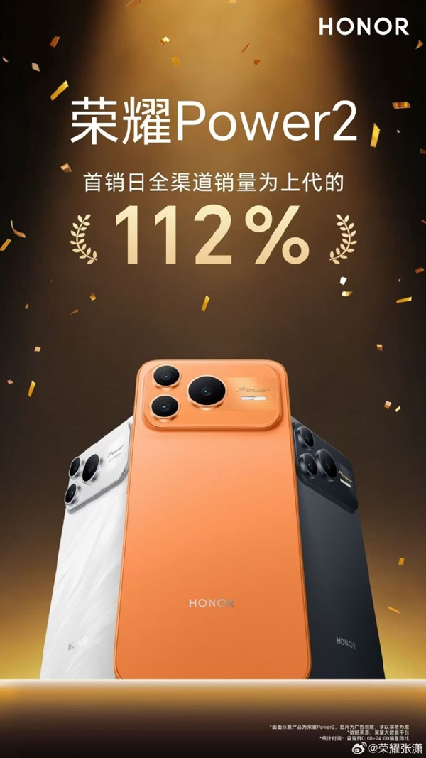2699元起 史上最大电池!荣耀Power2首销卖爆 销量达前代112%