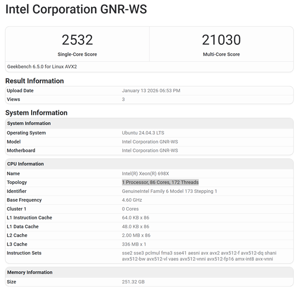 86核心、336MB缓存！Intel再次挑战AMD撕裂者